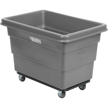 Global Industrial 6 Bushel Plastic Bulk Box Truck, Steel Chassis Base, Gray, 33-2/5L x 23W x 24-1/2H 800310GY